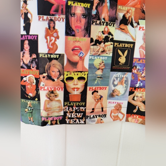 Iconic Vintage Playboy Bunny Magazine Centerfold Button Up Dress Shirt NWOT SZ L - Picture 10 of 14